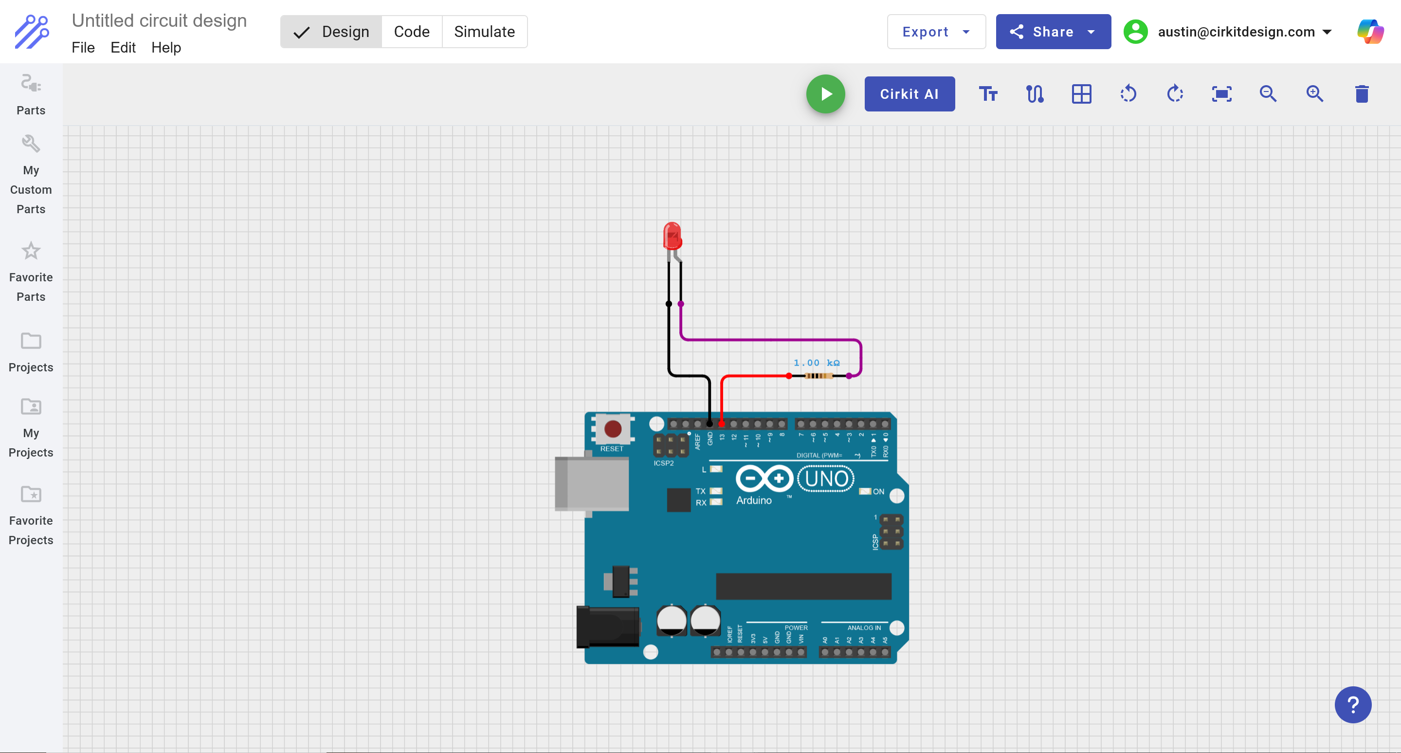 Components wired up Circuit Layout